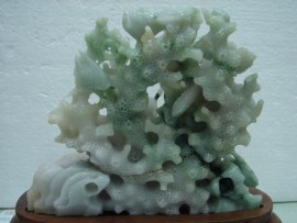老坑 冰種 A貨 巧雕 珊瑚魚 翡翠 擺件 喜歡價可議