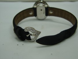 流當品拍賣 稀有 原裝 CHOPARD 蕭邦 PASHKIN 18K 黑彩鑽 石英 女鑽錶