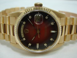 流當品拍賣 原裝 ROLEX 勞力士 18238 豹紅十鑽面板 男錶