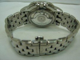 流當品拍賣 原裝 LONGINES 浪琴 不銹鋼 三眼計時 自動上鍊 男錶