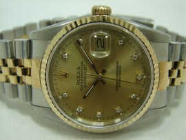 流當品拍賣 原裝 ROLEX 勞力士 16233 十鑽面盤 附保單 男錶