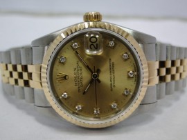 板信當舖流當品拍賣 原裝 ROLEX 勞力士 68273 十鑽面板 中型 男錶