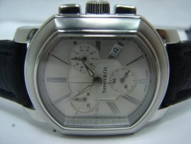 板信當舖流當品拍賣 TIFFANY&CO; 蒂芙尼 三眼計時 不鏽鋼 石英 男錶