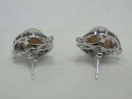 流當品拍賣 造型 13mm 南洋珍珠 K金 鑽耳環