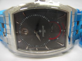 流當品拍賣 全新品 原裝 PERRELET 不銹鋼 三針 動力儲存 後簍空 男錶